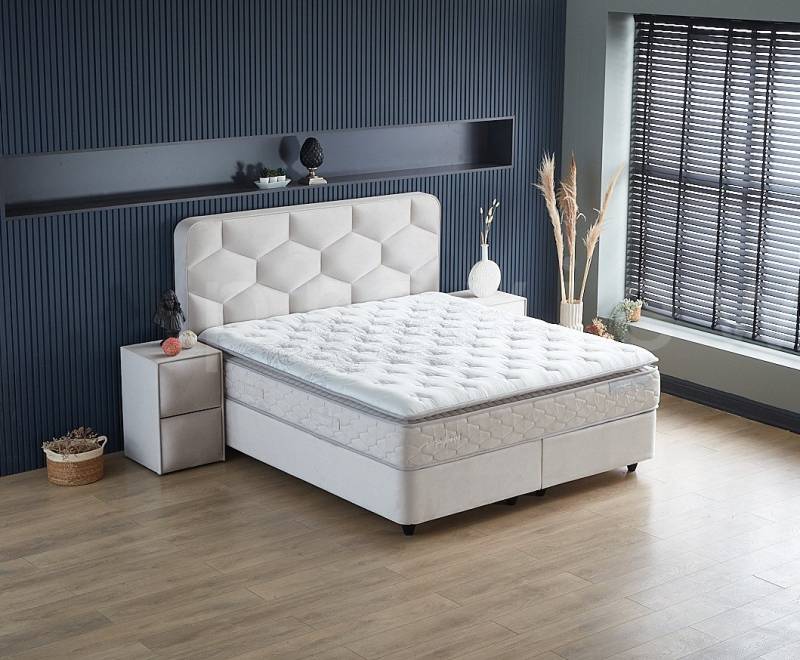 Viva Möbel Boxspringbett DOLCE (90 x 200 cm, ohne Nachttisch, 3-St), Ergonomisches Bett - mit modernem Design von Viva Möbel