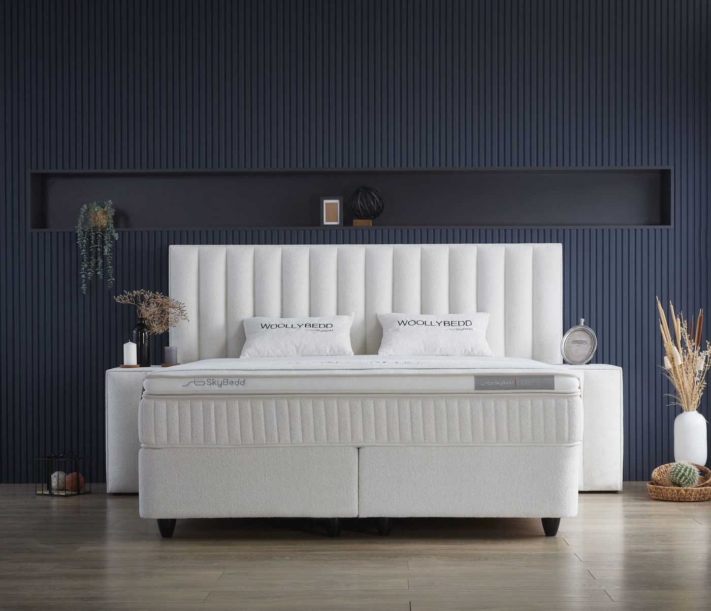 Viva Möbel Boxspringbett WOLLY (180 x 200 cm, ohne Nachttisch), Funktionales Boxspringbett - funktionales Design von Viva Möbel
