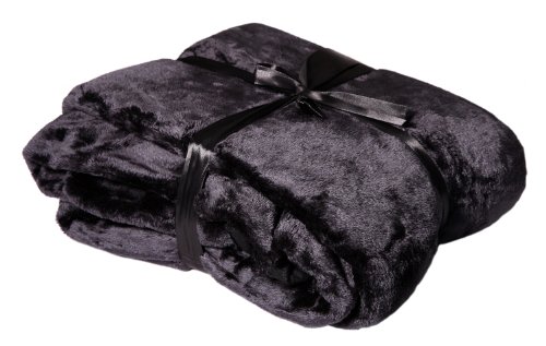 Viva Cashmere Feeling Microfaser Kuscheldecke super soft, 150x200 cm, SCHWARZ von Viva
