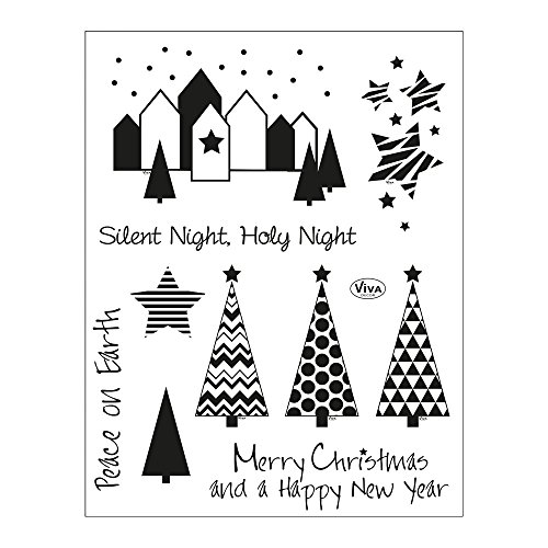 Viva Decor Clear-Stamps (Stille Nacht) Silikon Stempel - Prägung Stempel - DIY Dekoration stanzen - Stempel Silikon - DIY Stamp - Stempel Prägung - Designed in Germany von Viva Decor