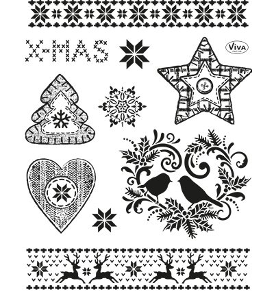 Viva Decor Clear-Stamps (Weihnachtsmotive II) Silikon Stempel - Prägung Stempel - DIY Dekoration stanzen - Stempel Silikon - DIY Stamp - Stempel Prägung - Designed in Germany von Viva Decor