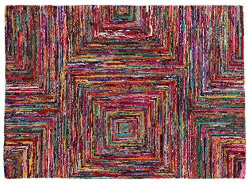 Viva Rainbow Teppich, Polyester-Baumwolle, Multicolor, 170 x 240 x 4,08 cm von Viva