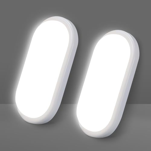 VivaLet 2 Stück Kellerlampe LED Wandleuchte Innen 12W 1200LM, Kellerleuchte Weiß Oval, Feuchtraumleuchte Neutralweiß 4000K, IP54 Deckenleuchte für Bad, Treppe, Garten, Cellar, Garage, Badzimmer VivaLet 2 Stück Kellerlampe LED Wandleuchte Innen 12W 1200LM, Kellerleuchte Weiß Oval, Feuchtraumleuchte Neutralweiß 4000K, IP54 Deckenleuchte für Bad, Treppe, Garten, Cellar, Garage, Badzimmer von VivaLet
