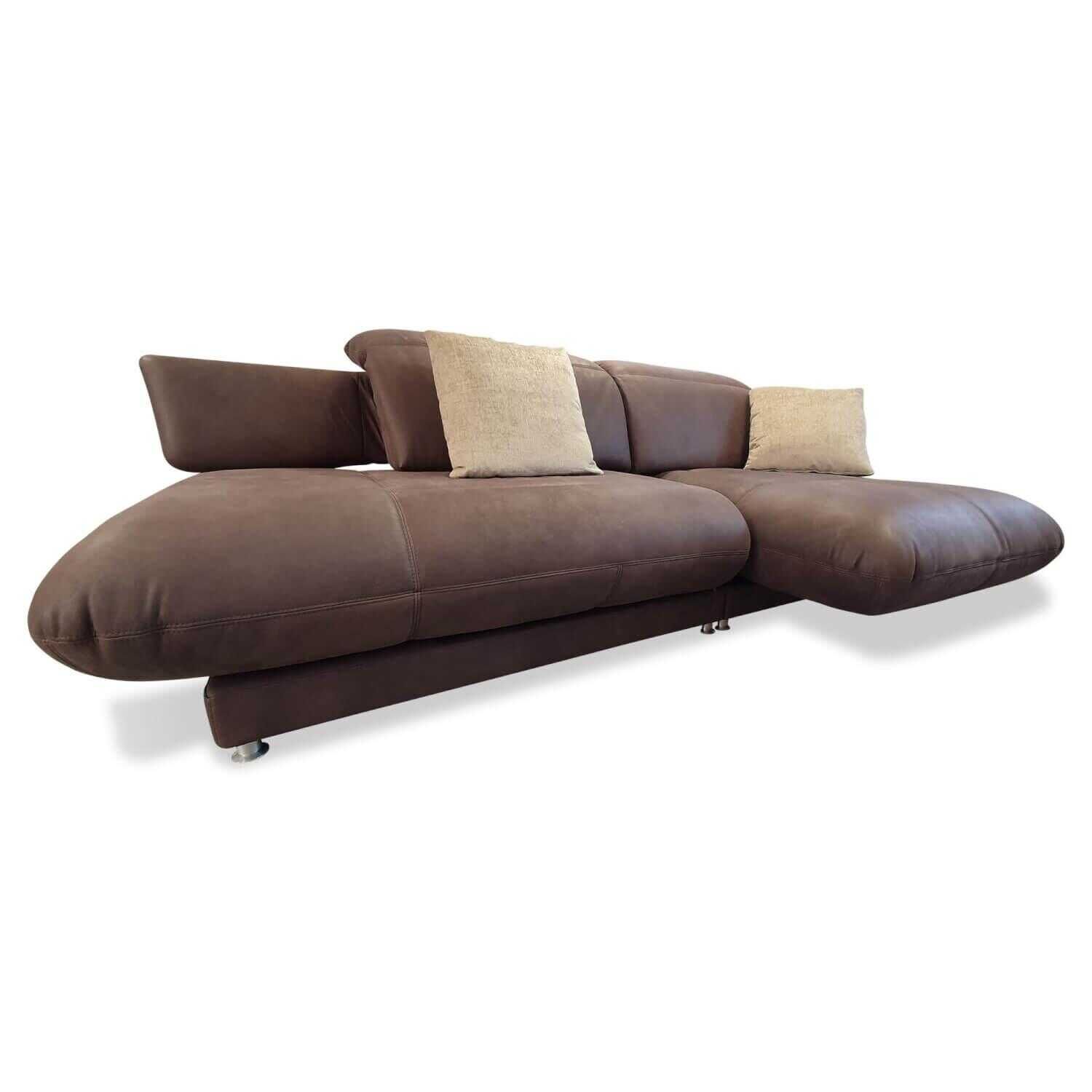 Ecksofa Artana Leder PG2 Wood Braun mit Schwenkfunktion von Vivado Design