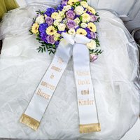 Trauerband Mit Goldfransen Und Individuellem Golddruck - Schleifenband Für Beerdigung von VivalafloraDE