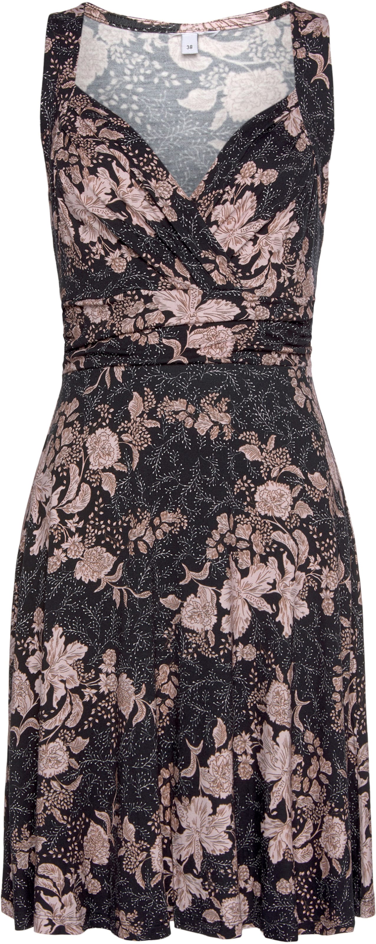 Jerseykleid in schwarz-rose-bedruckt von Vivance von Vivance