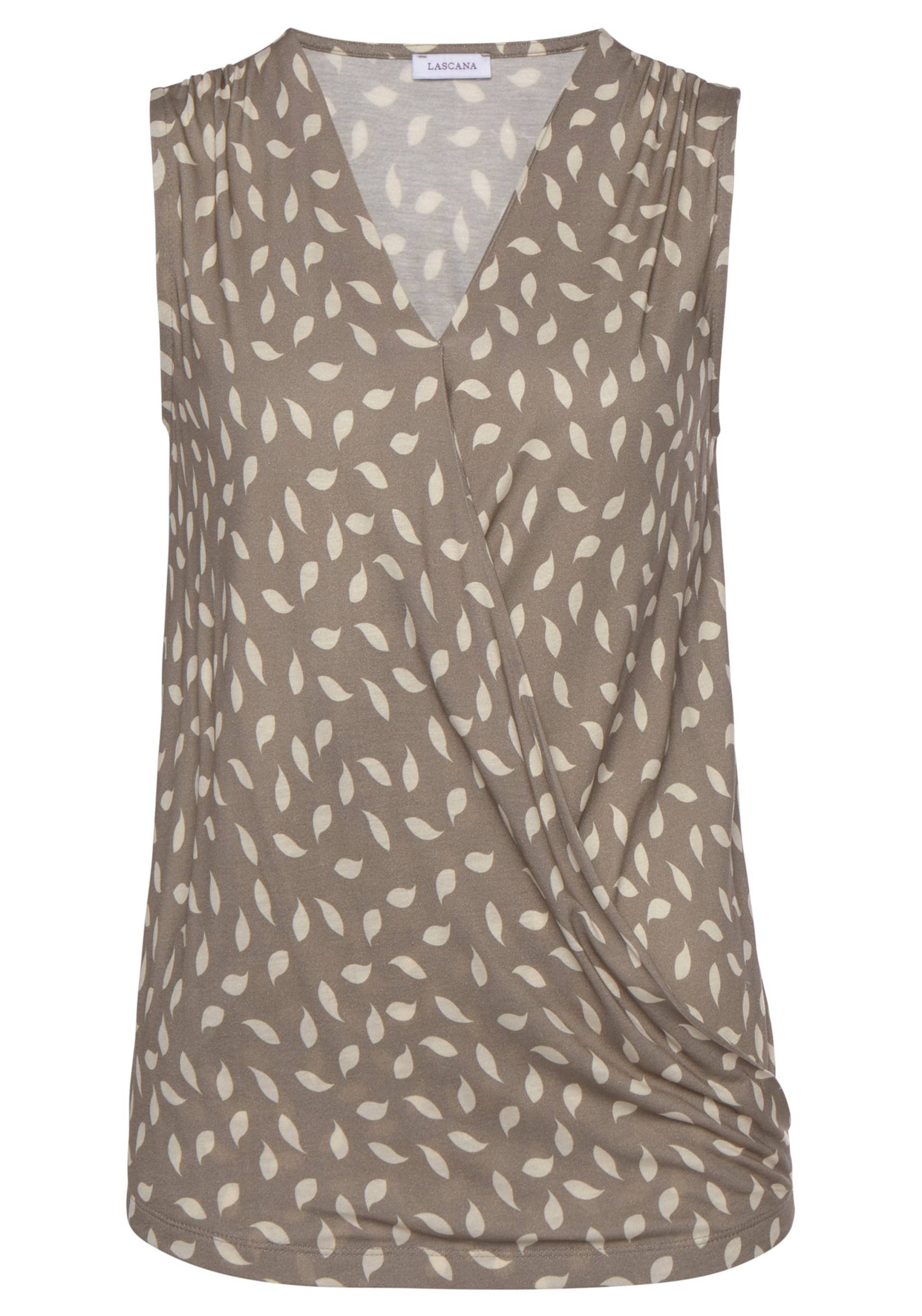 Tanktop in taupe-creme bedruckt von Vivance von Vivance