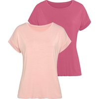 Vivance Kurzarmshirt "mit Gummizug im Bund", (2er-Pack), aus weichem Viskose-Stretch von Vivance