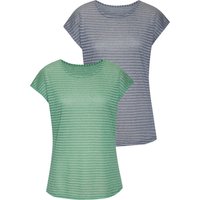 Vivance Kurzarmshirt "mit Streifenoptik" 2er-Pack, aus pflegeleichter Viskose-Qualität von Vivance