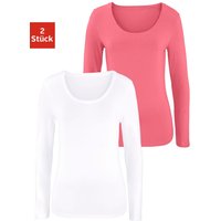 Vivance Langarmshirt "aus elastischer Baumwoll-Qualität", (2er-Pack) von Vivance