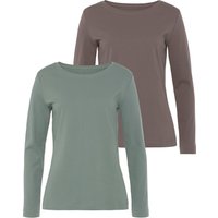 Vivance Langarmshirt "aus reiner Baumwolle" 2er-Pack, aus leicht wärmender Interlock-Qualität von Vivance