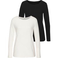 Vivance Langarmshirt "mit modischer Rippstruktur" 2er-Pack, aus weichfließender Qualität mit Viskose von Vivance