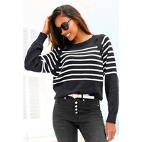 Vivance Streifenpullover mit Zierknöpfen, Streifenoptik, Strickpullover, modisch Vivance Streifenpullover mit Zierknöpfen, Streifenoptik, Strickpullover, modisch von Vivance