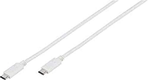 Vivanco 45293 USB-Kabel, 1 m, USB C, Weiß – USB-Kabel (1 m, USB C, USB C, 3.1 (3.1 Gen 2), Stecker/Stecker, weiß) von Vivanco