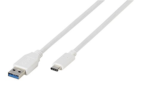 Vivanco Adapter-Kabel (1m, hohe Übertragungsrate/Ladestrom, USB Typ C Stecker auf USB 3.0 Typ A Stecker) weiß von Vivanco