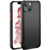 Vivanco Frosted Backcover Apple iPhone 14 Plus Transparent, Schwarz Induktives Laden, Stoßfest von Vivanco