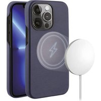 Vivanco Mag Classic Backcover Apple iPhone 13 Pro Blau Induktives Laden, Stoßfest von Vivanco