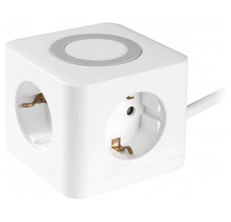 Vivanco VVELSTR2SCHSWCUW 3-fach Steckdosenwürfel mit USB-A & USB-C weiß Mehrfachsteckdose (3-fach Steckdosenwürfel, 2x USB-A, 1x USB-C, Kinderschutz), Integrierte USB-Anschlüsse für einfache Nutzung von Vivanco