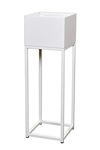 Vivanno Blumentopf auf Ständer mit Beinen Füßen Elevate Square 79 cm, Weiß von Vivanno