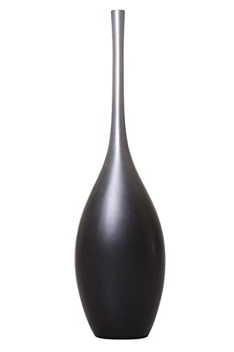 Bodenvase Standvase f. Deko-Zweige Fiberglas Silber Schwarz Chantal 100 von Vivanno