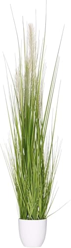 VIVANNO Kunstgras Kunstpflanze Pampasgras künstlich Pampas 117 cm im weißen Topf von VIVANNO