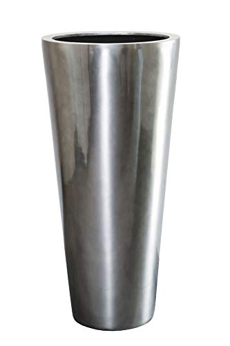 Vivanno Pflanzkübel Blumenkübel Rondo Classico Silber Metallic (80 x 38) von Vivanno