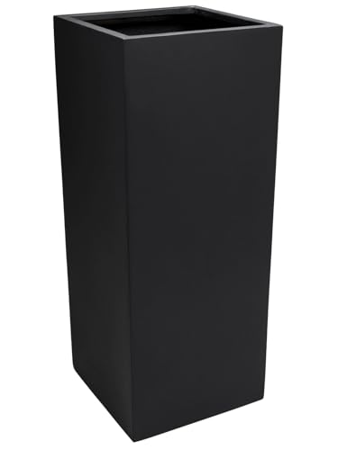 VIVANNO Pflanzkübel Blumenkübel Übertopf Säule Fiberglas Anthrazit Block 100x40x40 von VIVANNO