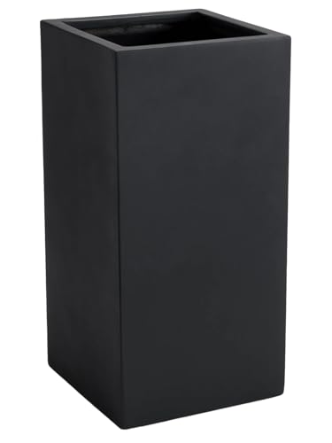 VIVANNO Pflanzkübel Blumenkübel Übertopf Säule Fiberglas Anthrazit Block 60x30x30 von VIVANNO