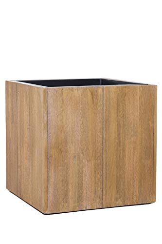 Vivanno Pflanzkübel Blumenkübel Würfel Holz Block Braun - 43x43x43 von Vivanno