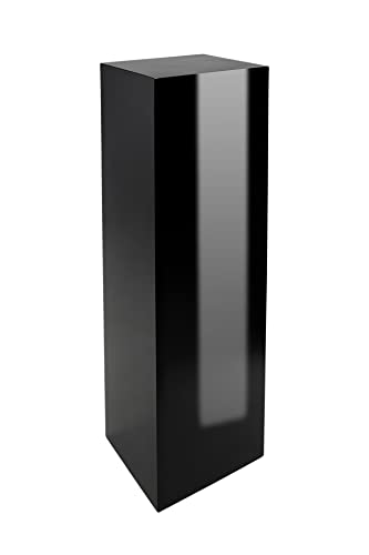 Vivanno Podest Deko-Säule Stele Blumenständer Fiberglas Schwarz Hochglanz 30x30x100 von Vivanno