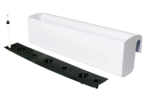 VIVANNO Balkonkasten mit Halterung & Bewässerungssystem BALKONA Classico Weiß 80 cm lang von VIVANNO