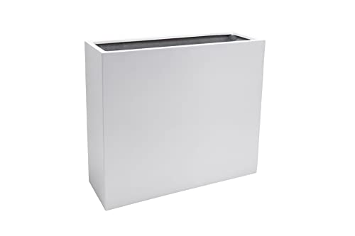 VIVANNO Pflanzkübel Raumteiler Sichtschutz Fiberglas ELEMENTO Weiß matt - 88x30x75 von VIVANNO