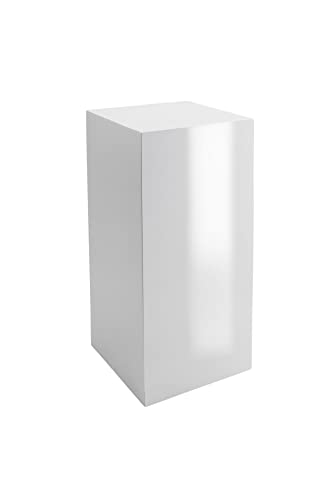 Vivanno Podest Deko-Säule Stele Blumenständer Fiberglas Weiß Hochglanz 30x30x60 von Vivanno