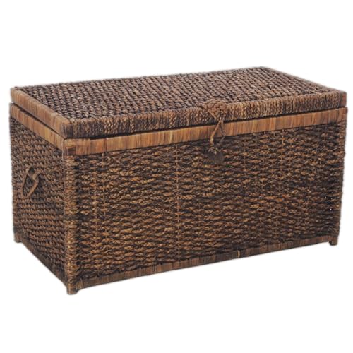 VIVANNO Wäschetruhe aus Wasserhyazinthe - Wäschekorb mit Deckel - 84 cm Braun - Stabile Aufbewahrungsbox mit Deckel VIVANNO Wäschetruhe aus Wasserhyazinthe - Wäschekorb mit Deckel - 84 cm Braun - Stabile Aufbewahrungsbox mit Deckel von VIVANNO
