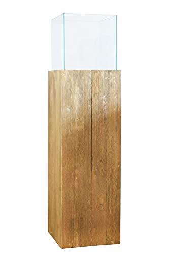 Windlicht-Säule Kerzenständer Akazien Holz Candela Braun - 100x27x27 von Vivanno