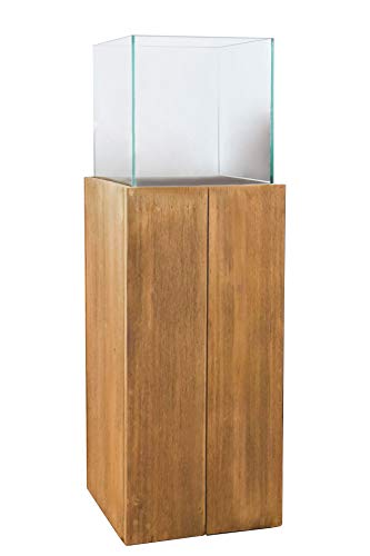 Windlicht-Säule Kerzenständer Akazien Holz Candela Braun - 80x27x27 von Vivanno