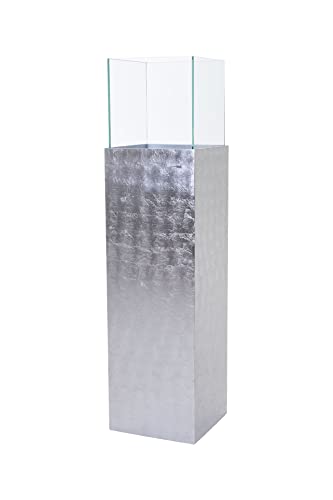 VIVANNO Windlicht-Säule Kerzenständer Deko-Laterne Candela Silber Hochglanz 100 cm hoch von VIVANNO