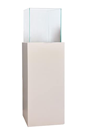 Windlicht-Säule Kerzenständer Deko-Laterne Candela Weiß Matt 80 cm hoch von Vivanno