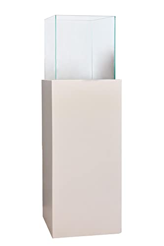 Windlicht-Säule Kerzenständer Deko-Laterne Candela Weiß Matt 80 cm hoch von VIVANNO