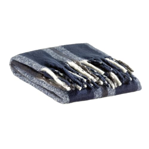 Vivaraise Recycelte einfarbige Decke Isabel Marine 130 x 160 cm von Vivaraise
