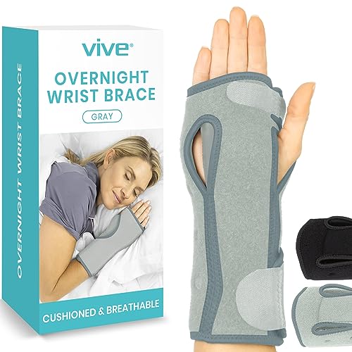 Vive Handgelenkbandage für Karpaltunnel, Sehnenscheidenentzündung, Arthritis (linke oder rechte Hand) – Nachtschiene, Handschlaf, Stützbandage – Kissen Kompression Arm Stabilisator für Männer, Frauen, von Vive