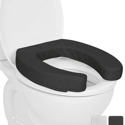 Vive WC-Sitzkissen (weich gepolsterter Schaumstoff) – leicht zu reinigende, gepolsterte Badezimmer-Befestigung – längliche Standardsitze – Komfort-Unterstützung Donut für Erwachsene, von Vive