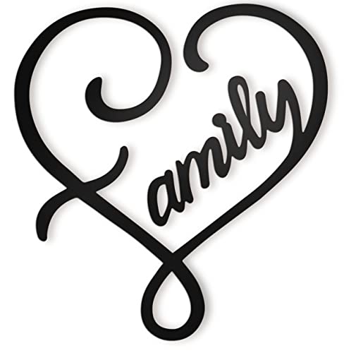 Vivegate Metal Family Infinity Heart Wall Sign - Family Wall Sign Infinity Heart Wall Decor Black Small Family Love Signs for Home Wall Decor Decorative Art von Vivegate