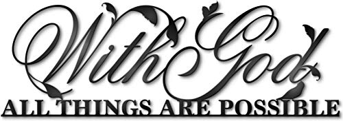 Vivegate Metallschild mit englischer Aufschrift With God All Things Are Possible, 45.7 x 15.2 cm, christliche Bibelversen Everthing Is Possible with God, Bibical Wall Hanging Decoration von Vivegate
