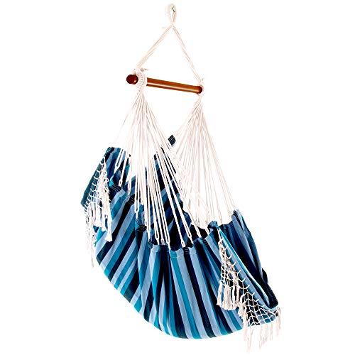 Vivere B534 Hängematte Sessel Baumwolle, Blue Lagoon, mehrfabig von Vivere