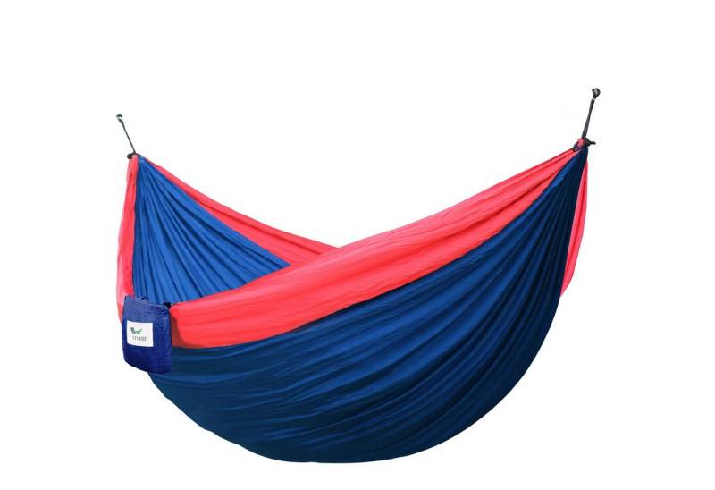 Vivere Hängematte Doppel Reisehängematte Outdoor navy-red wetterfest von Vivere, Leichte Hängematte für unterwegs! von Vivere