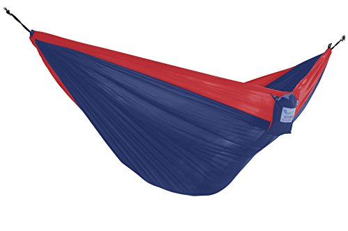 Vivere PAR25 Hängematte Nylon Doppel, Dunkelblau/Rot von Vivere