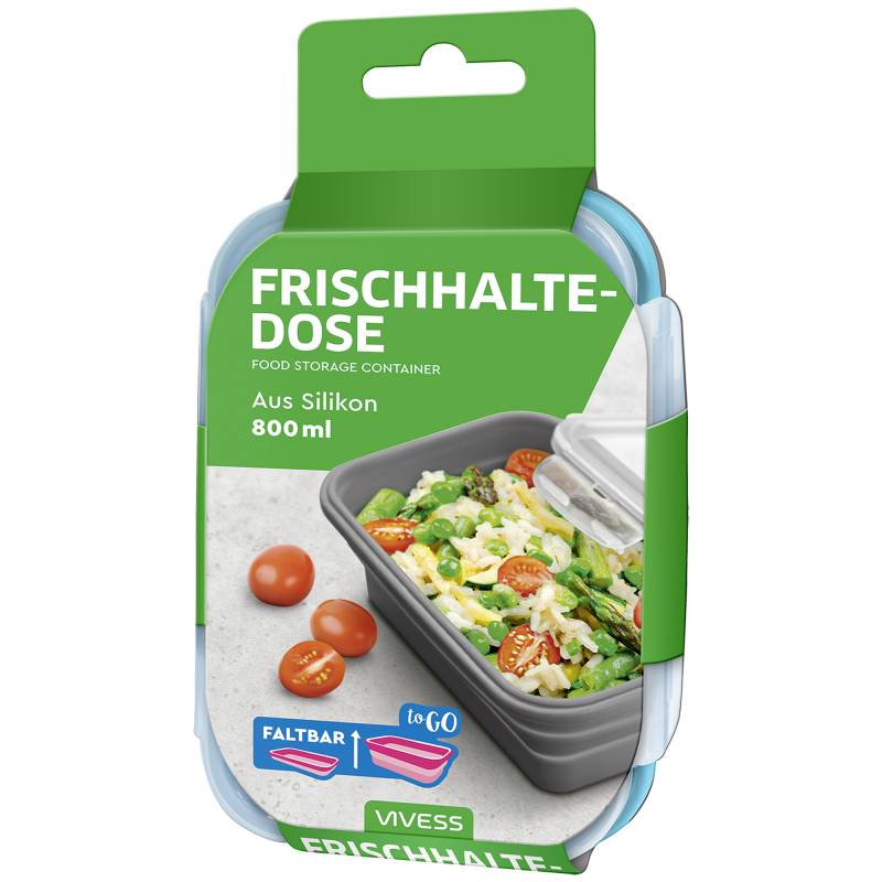 Vivess Frischhaltedose Silikon faltbar farblich sortiert 800 ml von Vivess