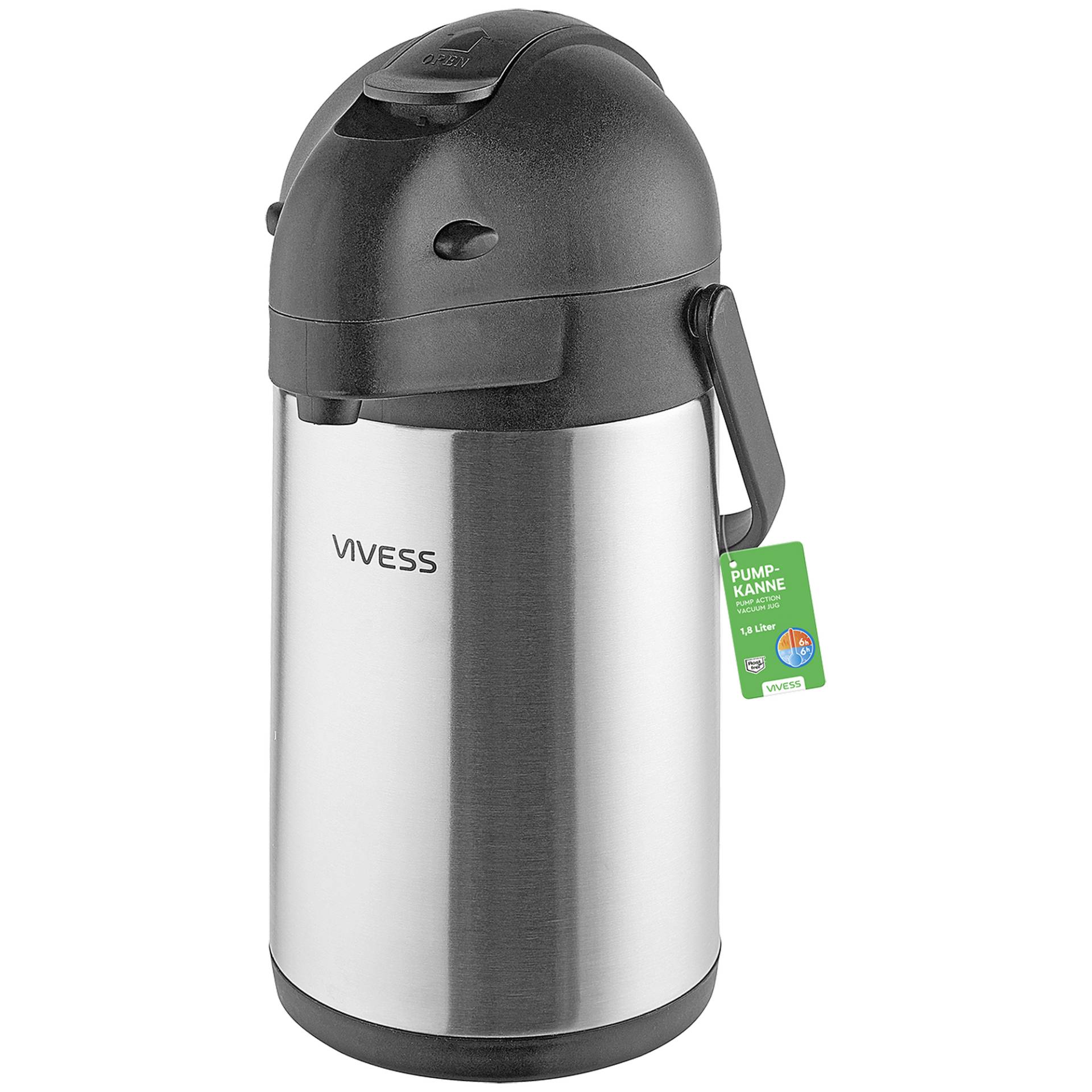 Vivess Pumpkanne Edelstahl 1800 ml Vivess Pumpkanne Edelstahl 1800 ml von Vivess