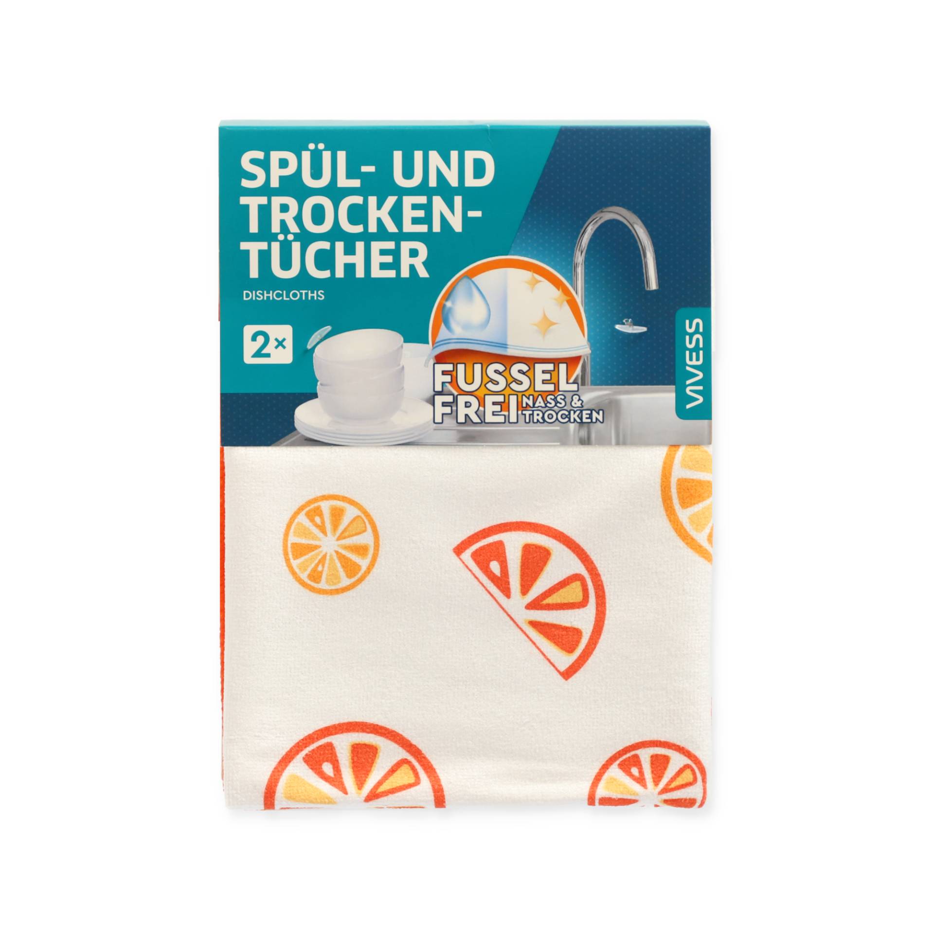 Vivess Spül- und Trockentücher bunt sortiert 40 x 60 cm 2 Stück Vivess Spül- und Trockentücher bunt sortiert 40 x 60 cm 2 Stück von Vivess